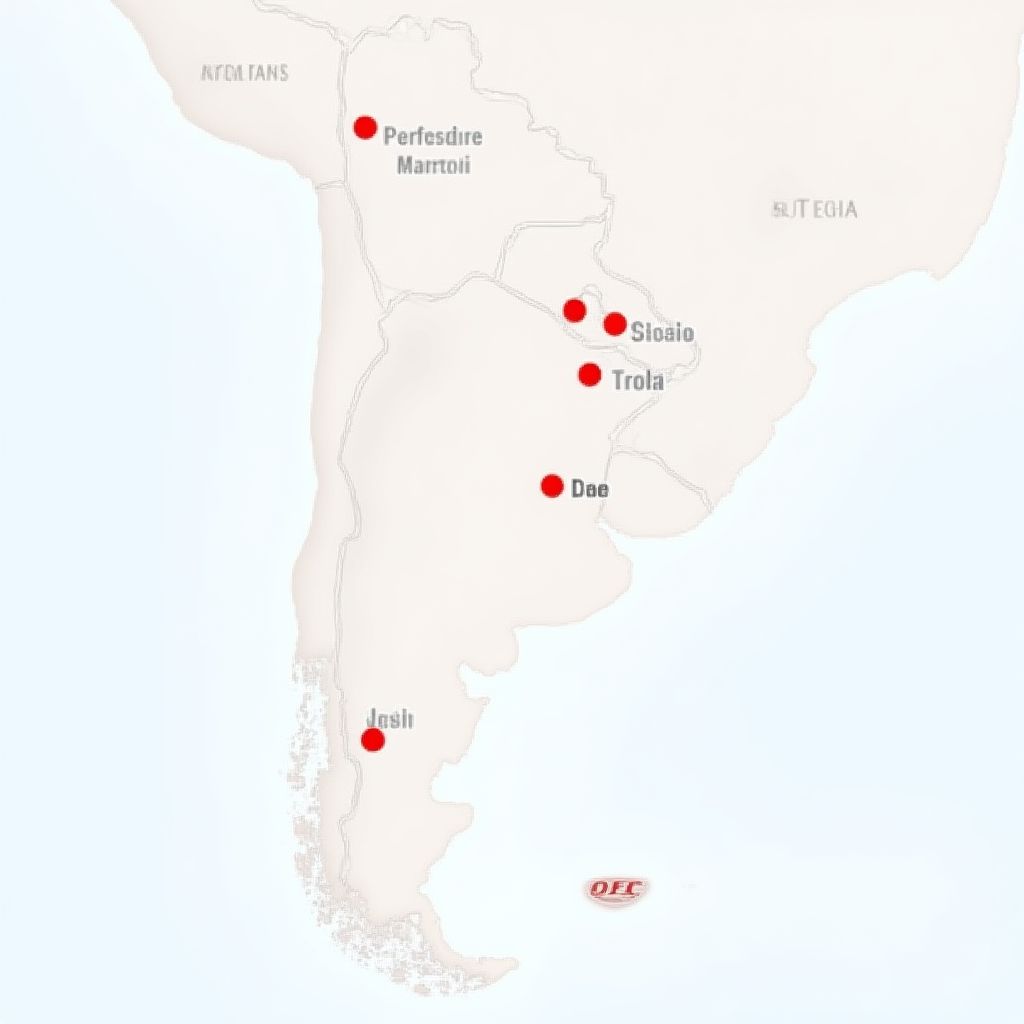 Mapa de estaciones YPF en Argentina